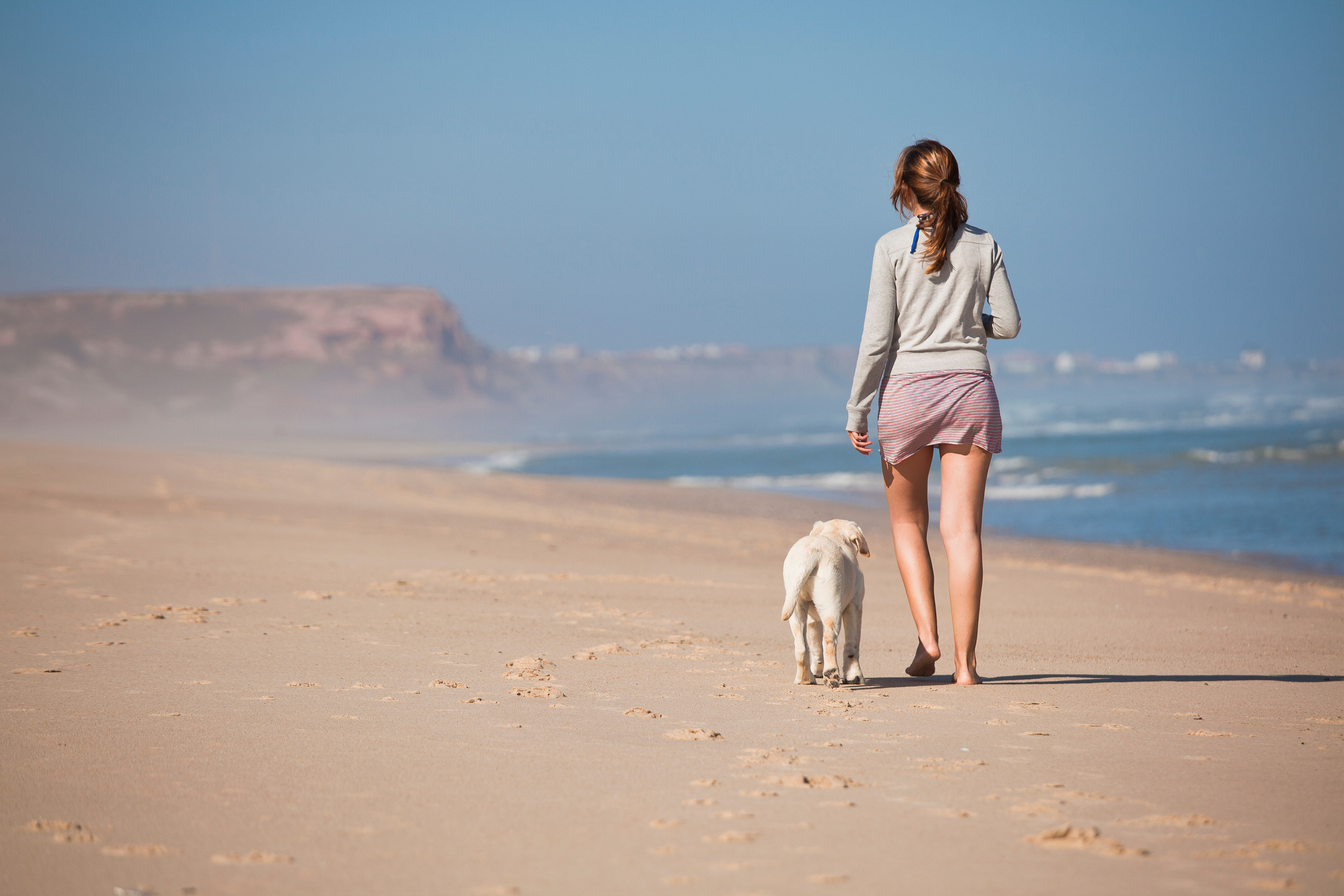 Walking with Her Dog